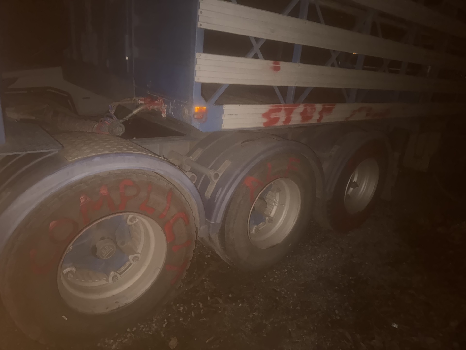 Vigilante Justice Targets Livestock Carriers: Vandalism and Graffiti Surge